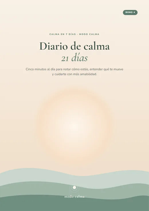 Portada del diario de calma